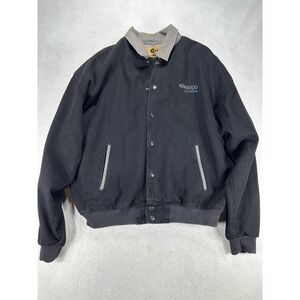 Vintage iD Wear Kenwood Excelon Sherpa Lined Bomber Jacket Black Mens Large L